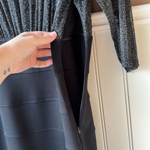 Cleo Silver and Black 3/4 Length Sleeve Dress Size 12 - Picture 7 of 15